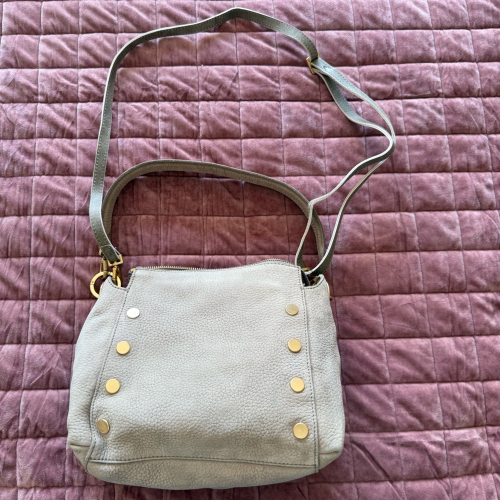 Hammitt Gray Shoulder Bag with Gold Studs
